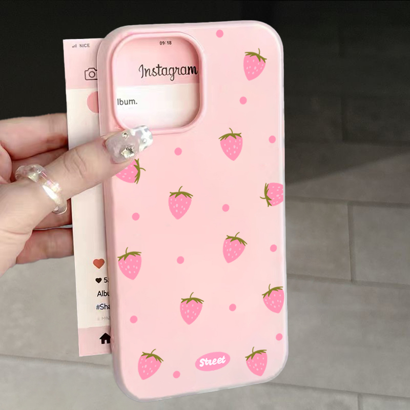 Xiaomi Redmi Note 14 - Sweet Pink Strawberry Pattern Phone Case