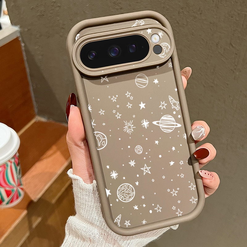 Google Pixel 9 Pro - Shining Star Moon Pattern Phone Case