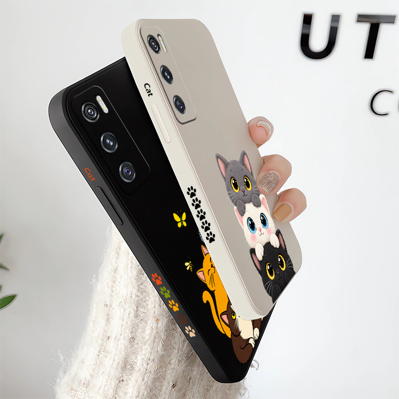 Cute Coloful Cats Phone Case F - Vivo V40 ulasan dan harga